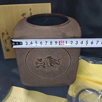 Amazon.co.jp: 茶道具 牛童子紋 四方筒釜 釜師 佐藤浄清 人間